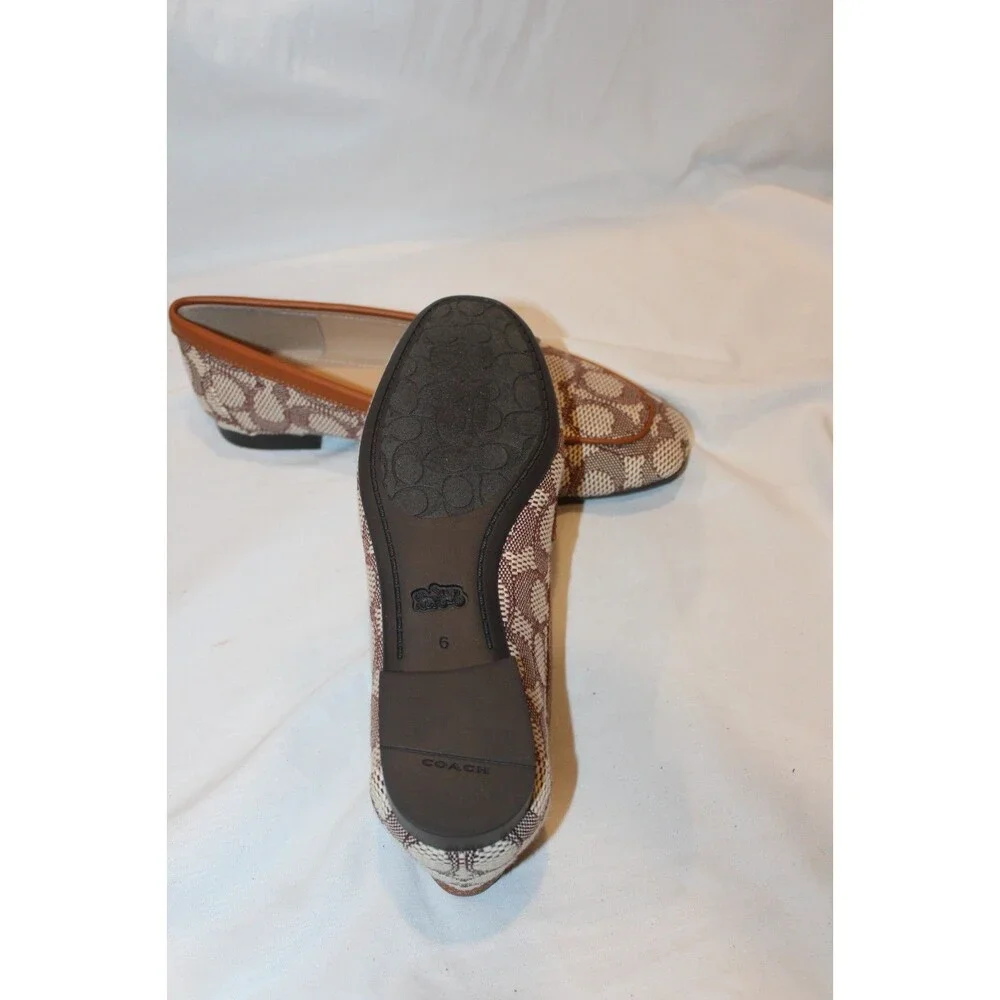 COACH Women's Sculpted C Leather Loafers Cocoa Burnished Amber US 9.5 M